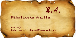 Mihalicska Anilla névjegykártya